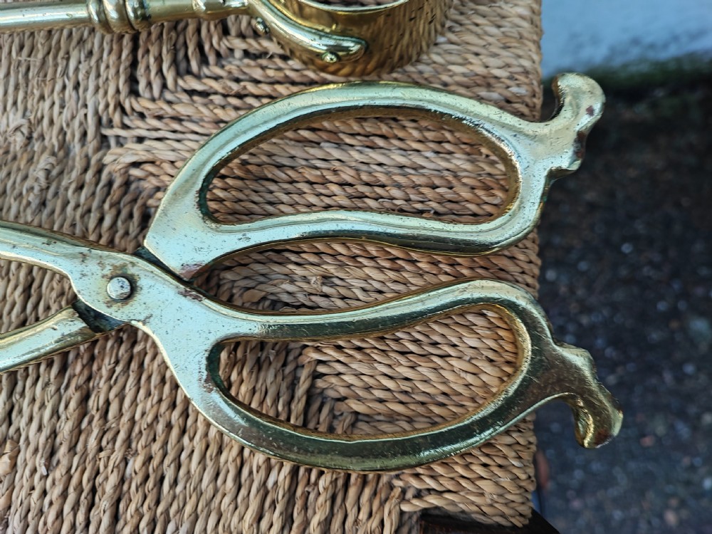 2 Victorian brass ember tongs. View II