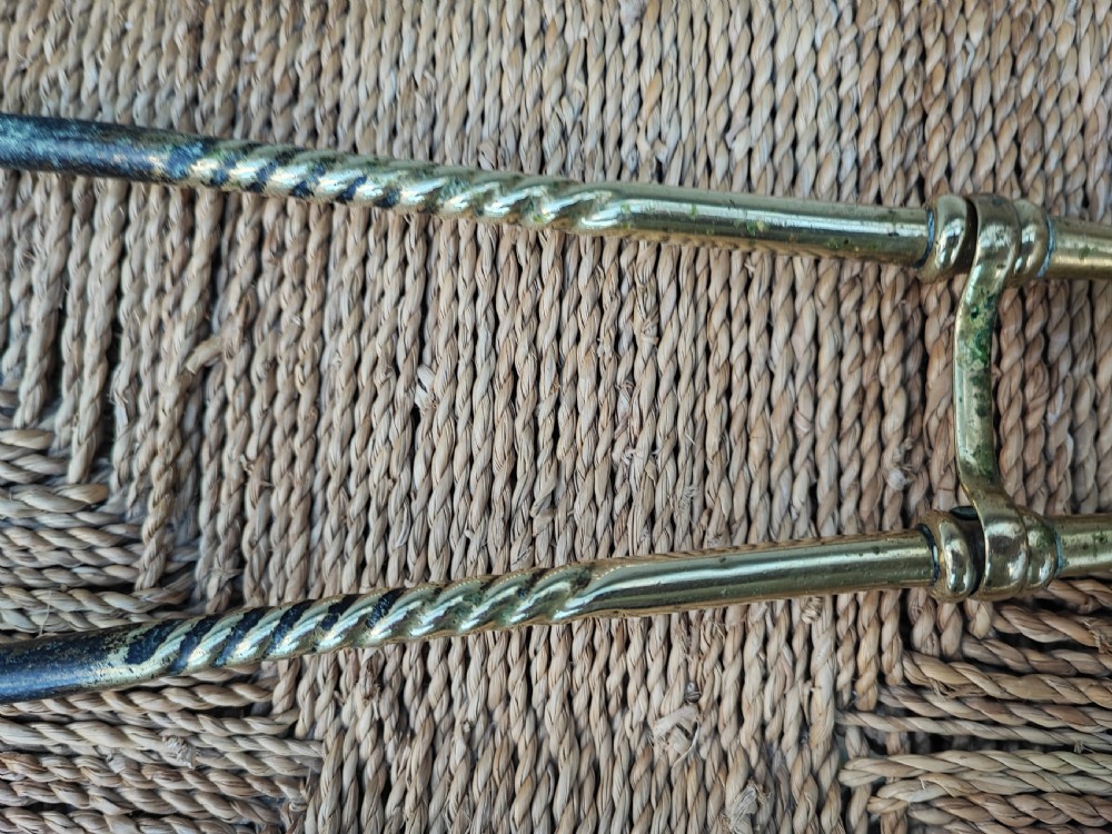 2 Victorian brass ember tongs. View III