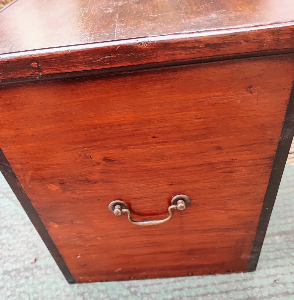 19c small beech storage trunk. View II