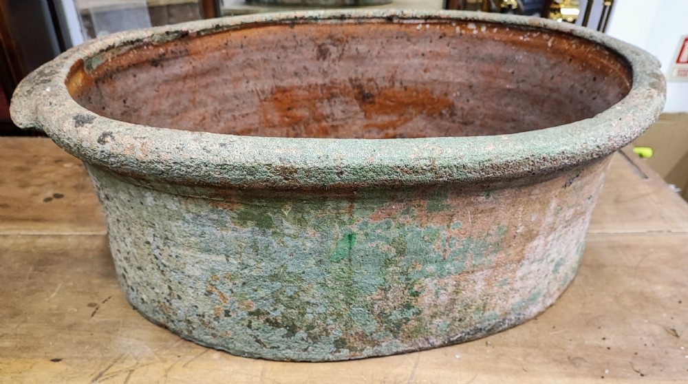 Antique salt glazed garden  planter of a large size.