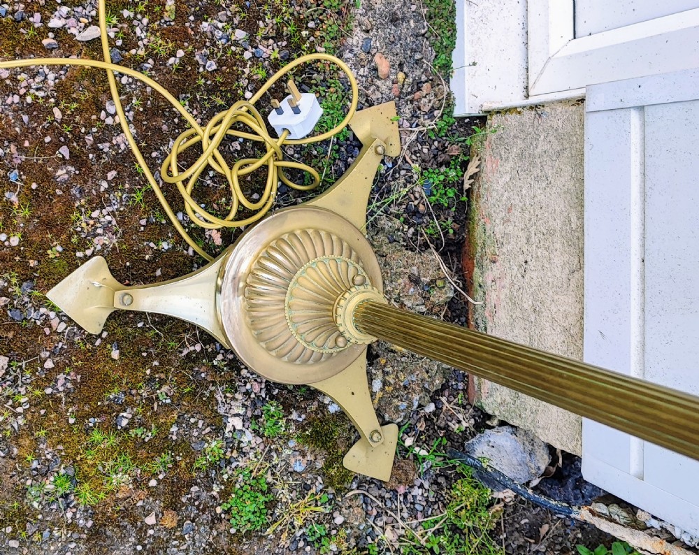 Antique, Quality brass adjustable standard lamp. View III