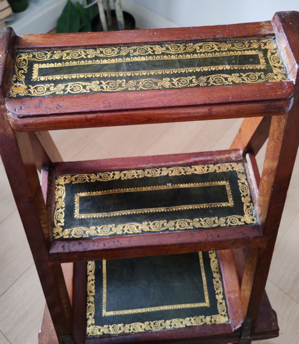 fine set of 19c mahogany metamorphic library steps. View V