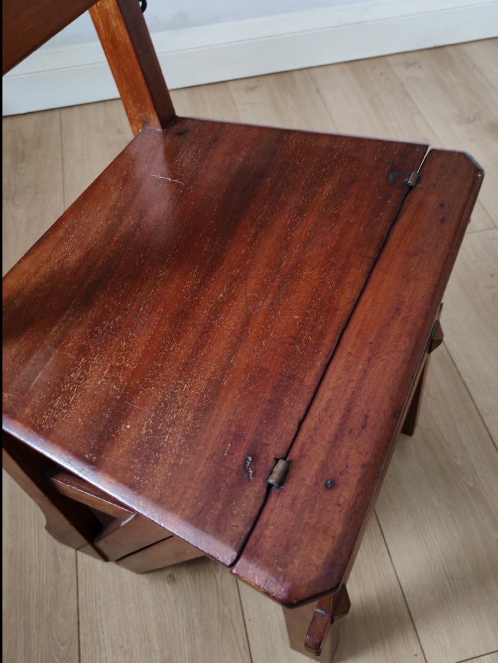 fine set of 19c mahogany metamorphic library steps. View VIII