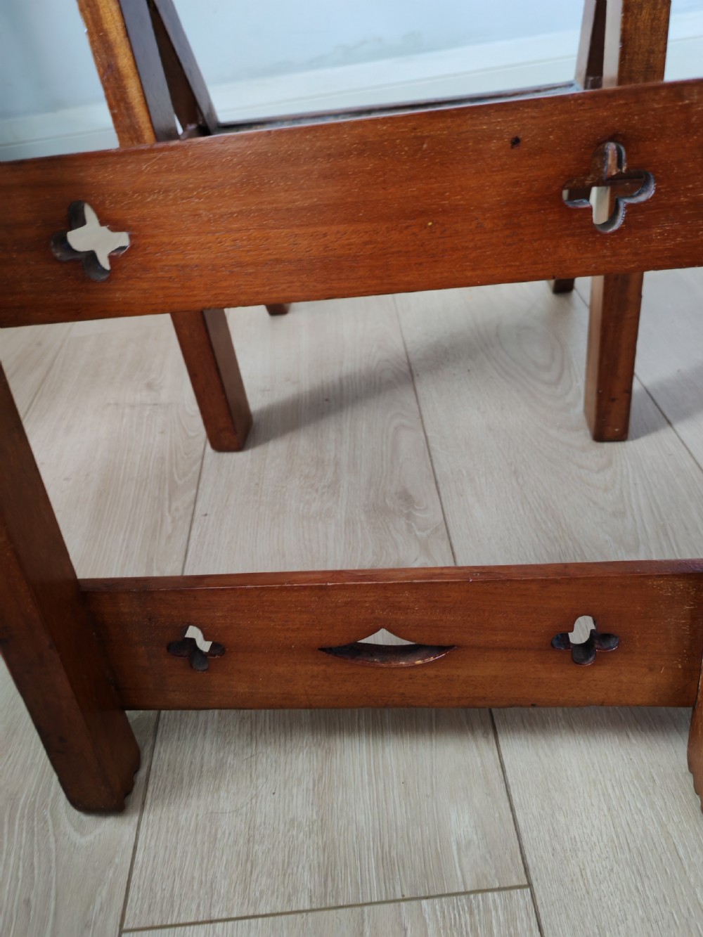 fine set of 19c mahogany metamorphic library steps. View IX
