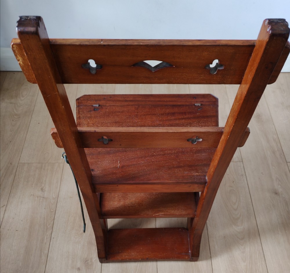 fine set of 19c mahogany metamorphic library steps. View XIII