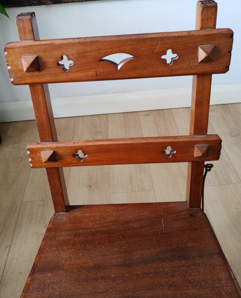 fine set of 19c mahogany metamorphic library steps. View XVI