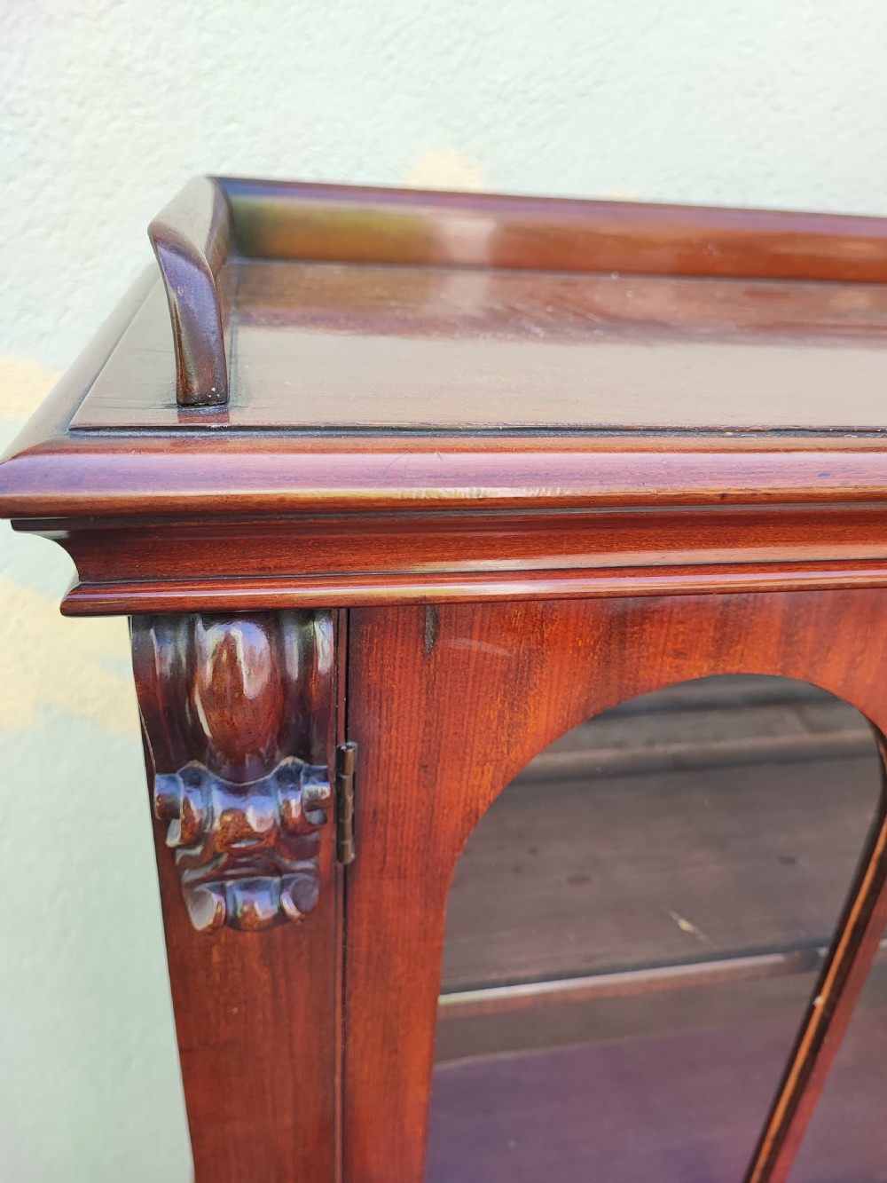 Victorian mahogany 2 door bookcase,with glazed top. View IV