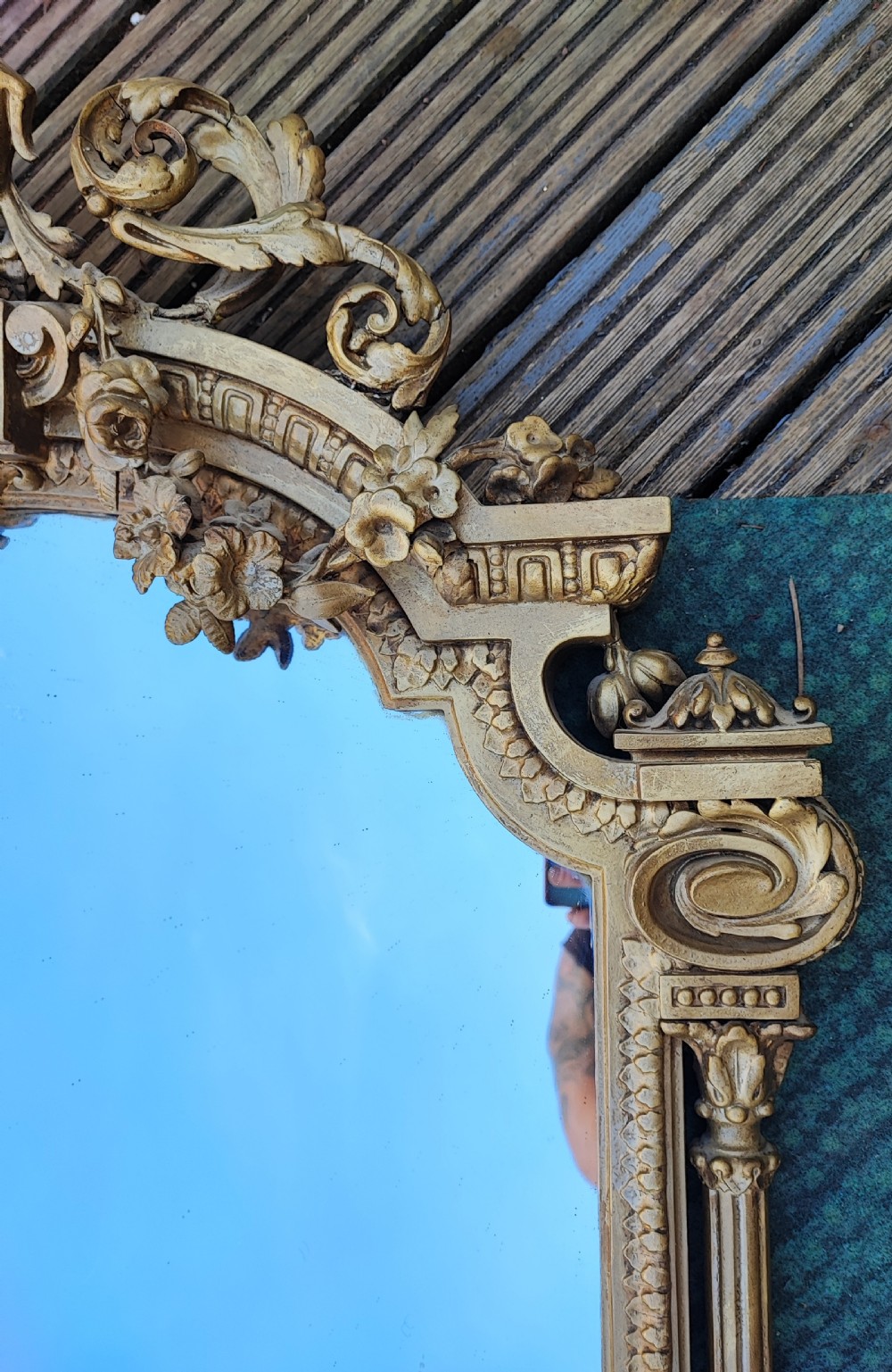 Antique,large sized gilt  wall mirror. View II