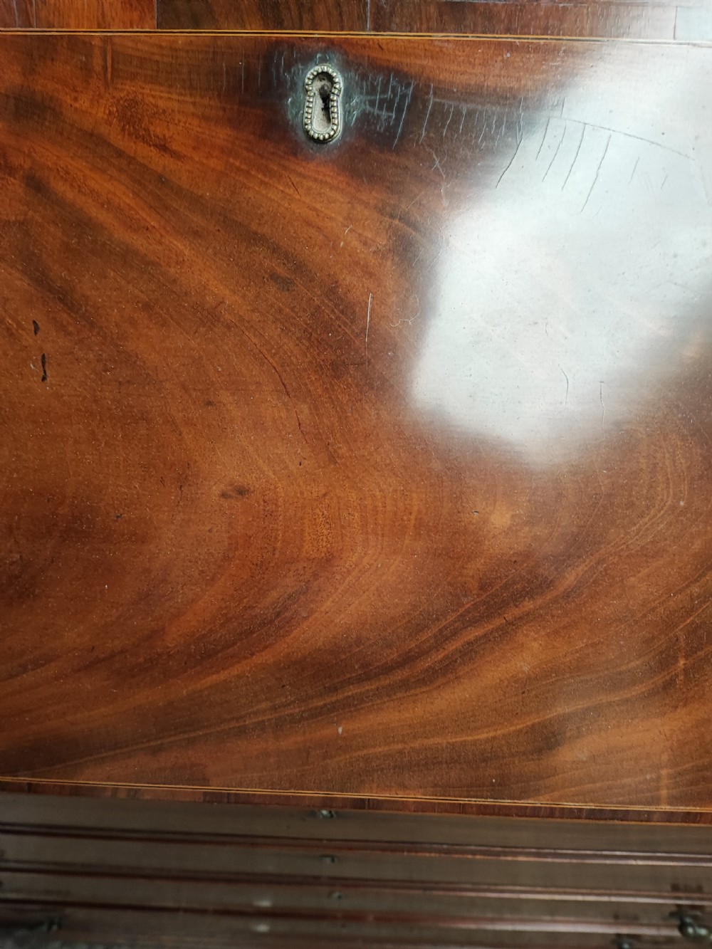 A quality Georgian mahogany bureau. View XI