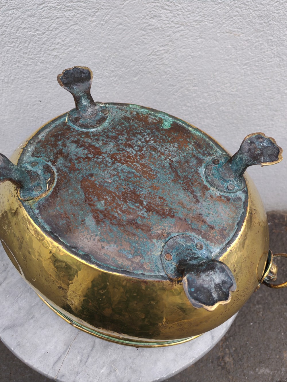 19c oval brass planter. View II