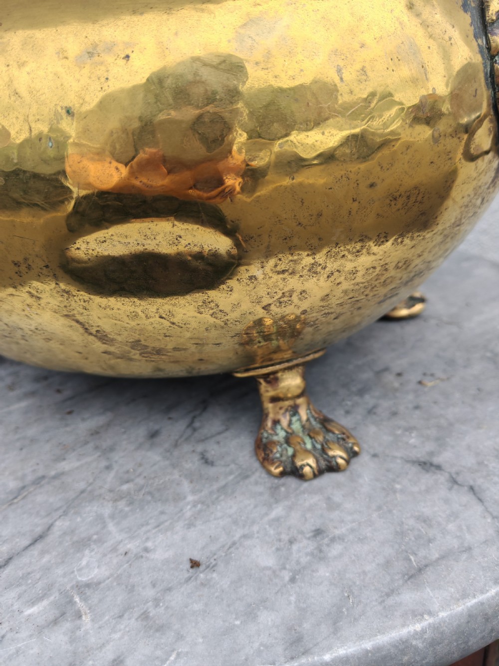 19c oval brass planter. View VII