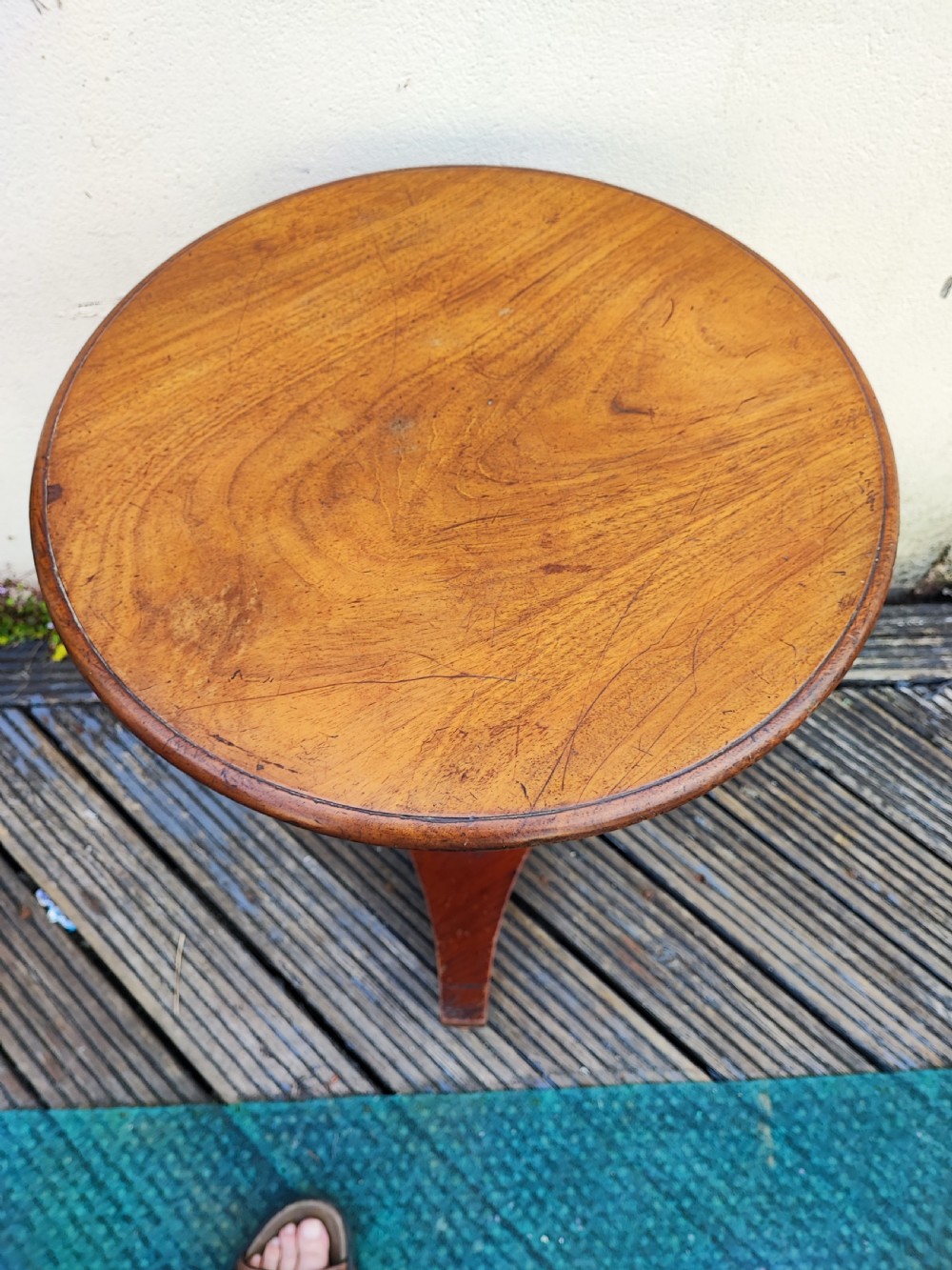 19c mahogany circular lamp or wine table  View II