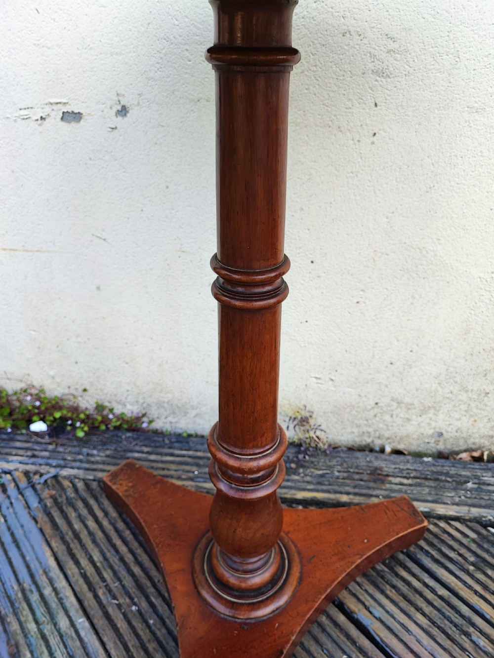 19c mahogany circular lamp or wine table  View IV