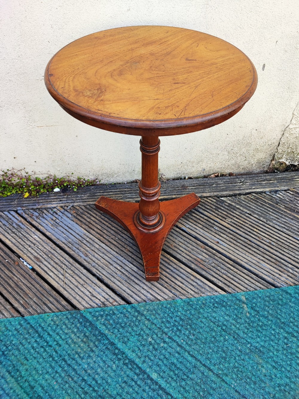 19c mahogany circular lamp or wine table  View V