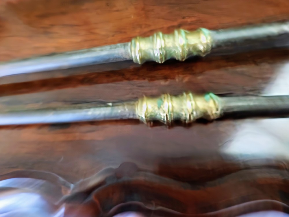 Superb set of 3  brass and iron  fireirons View VII