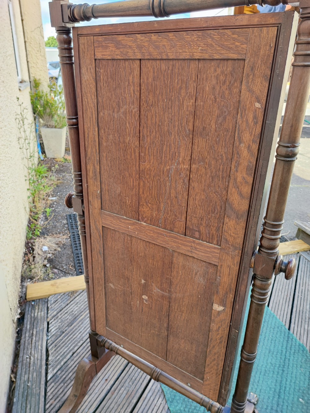 Regency mahogany cheval mirror  View V
