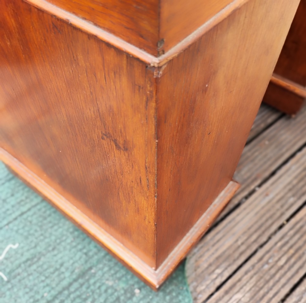 A Victorian oak pedestal desk. View X