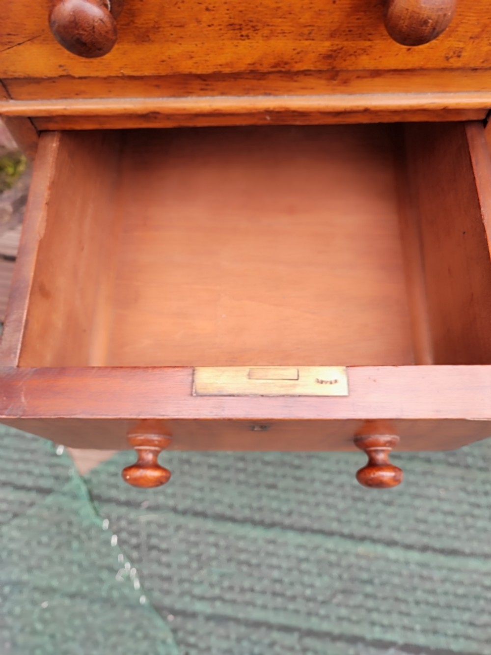 A Victorian oak pedestal desk. View XIII