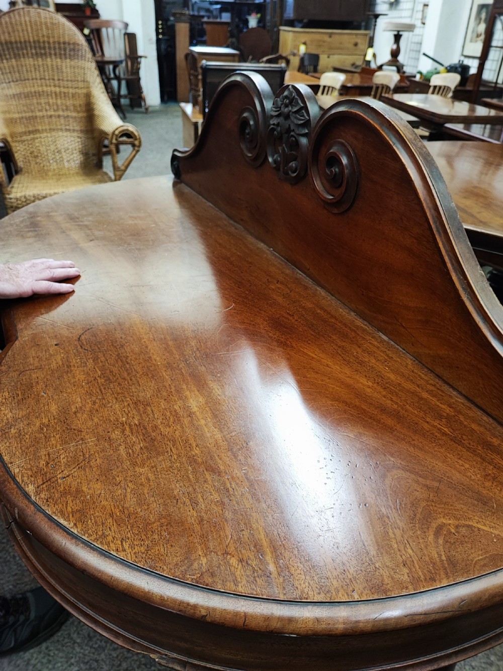 Antique mahogany hall or console table. View V