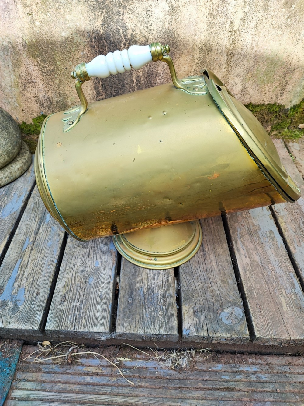 rare and unusual Antique brass coal scuttle Dated 1857 THE PERSIAN View VI