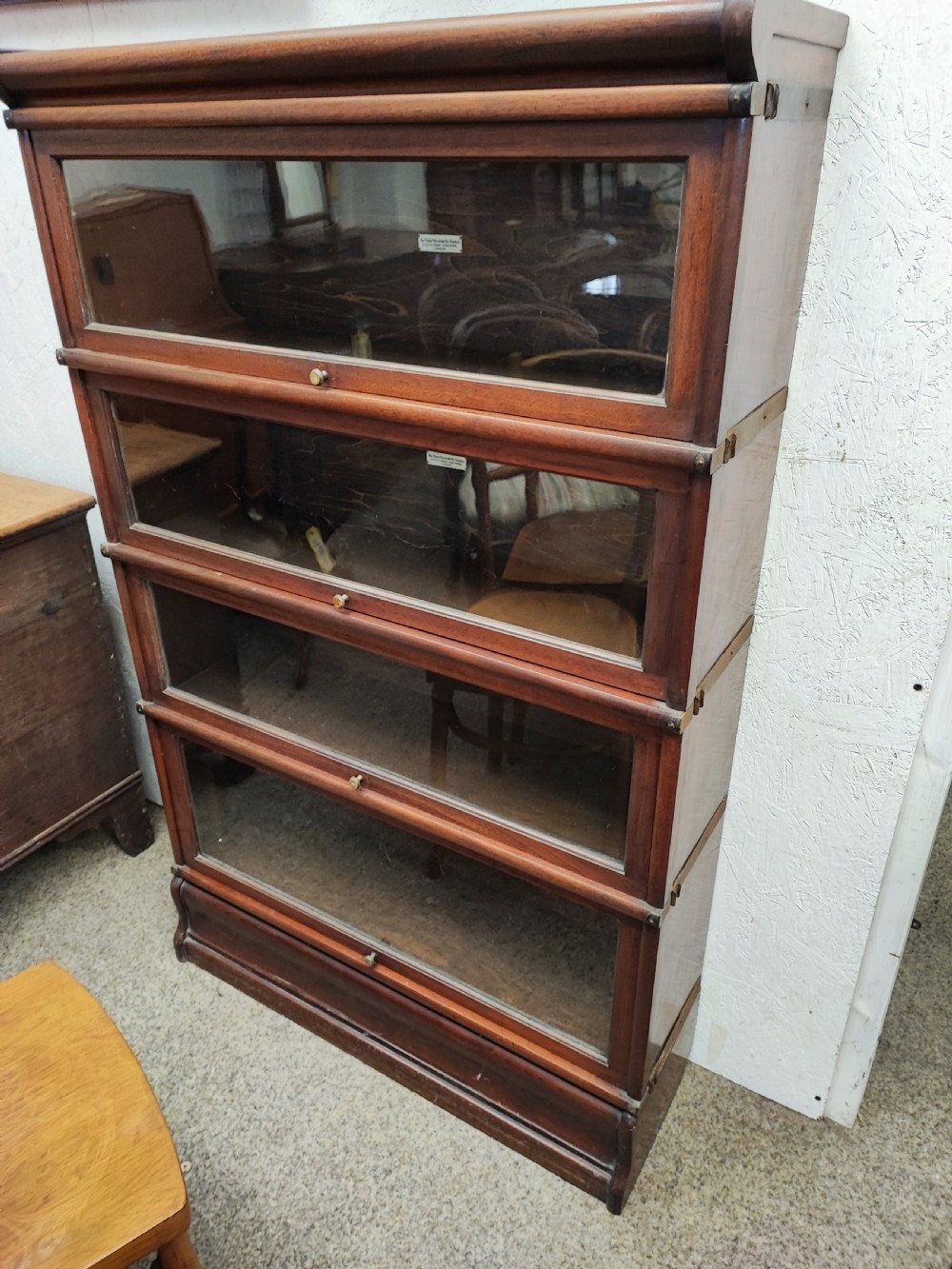 Antique mahogany 4 stack globe wernicke bookcase  View II