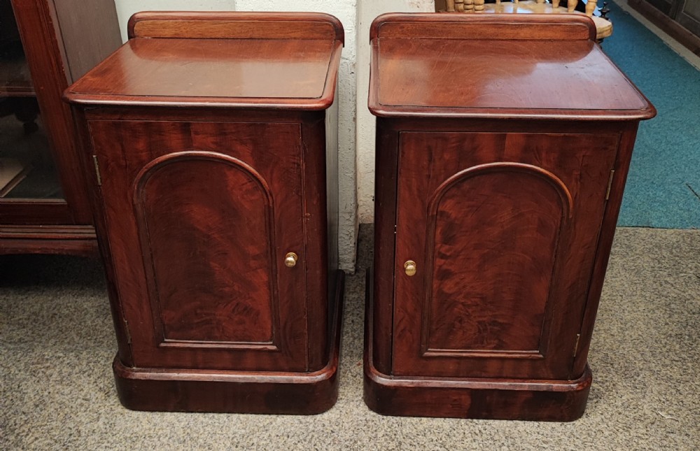 Pair of Victorian mahogany bedside cabinets.
