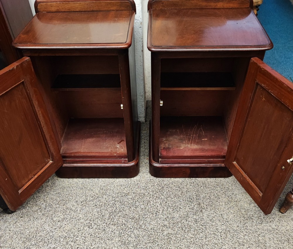 Pair of Victorian mahogany bedside cabinets. View V