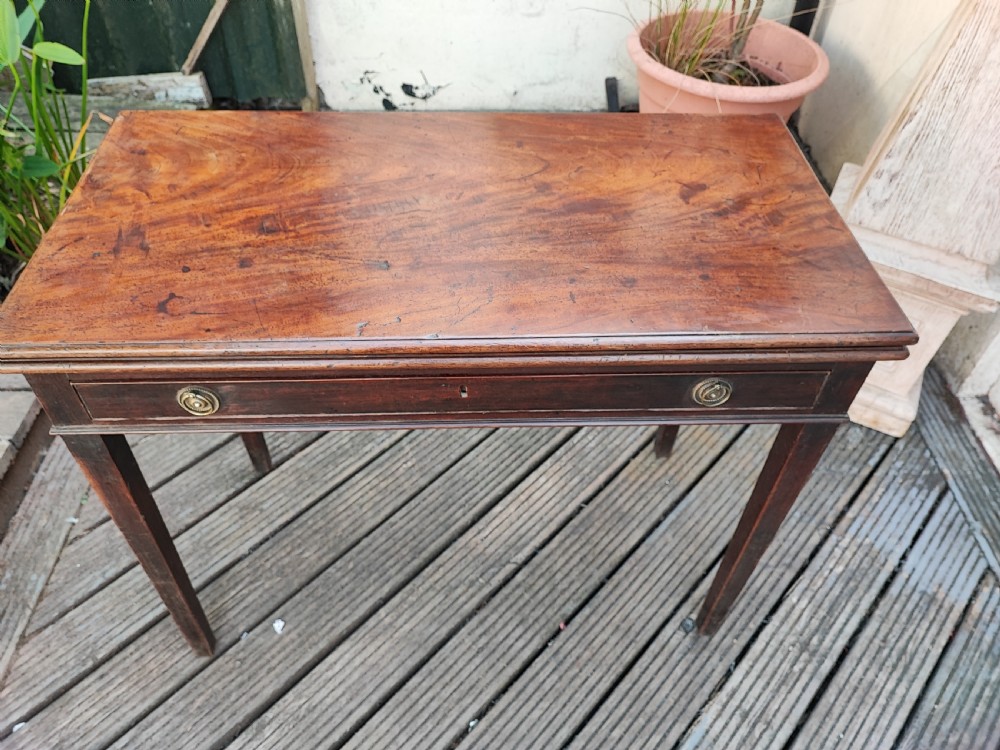 Georgian mahogany side or card table. View III