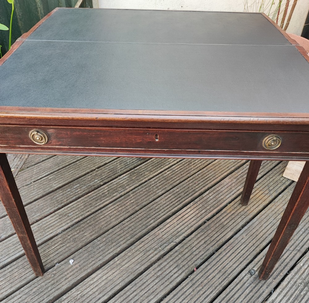 Georgian mahogany side or card table. View IV