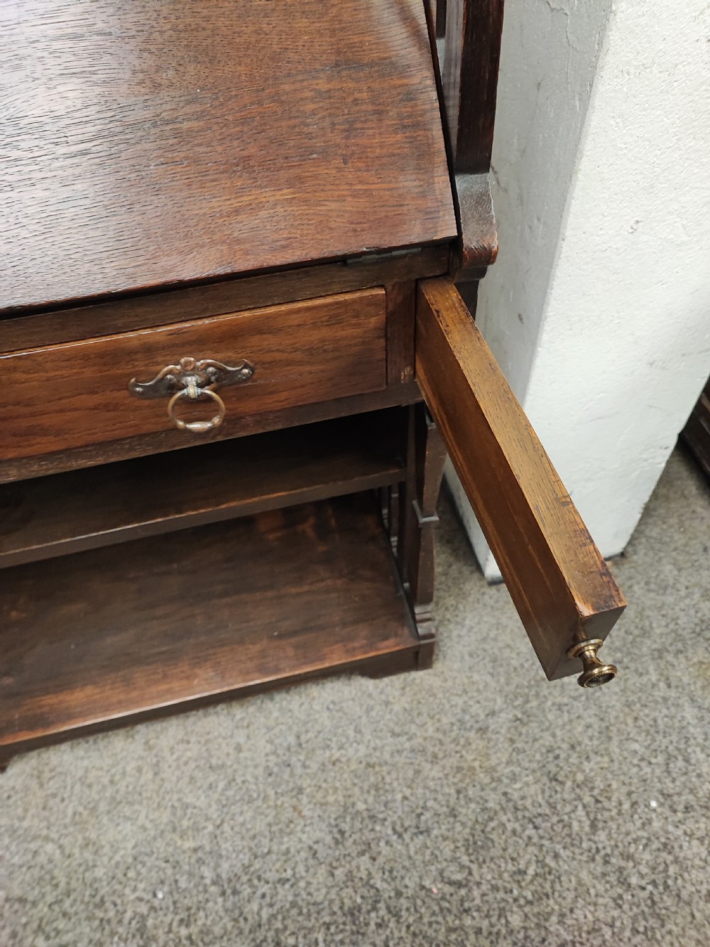 Fine example of an art's and crafts oak bureau bookcase. View XIII