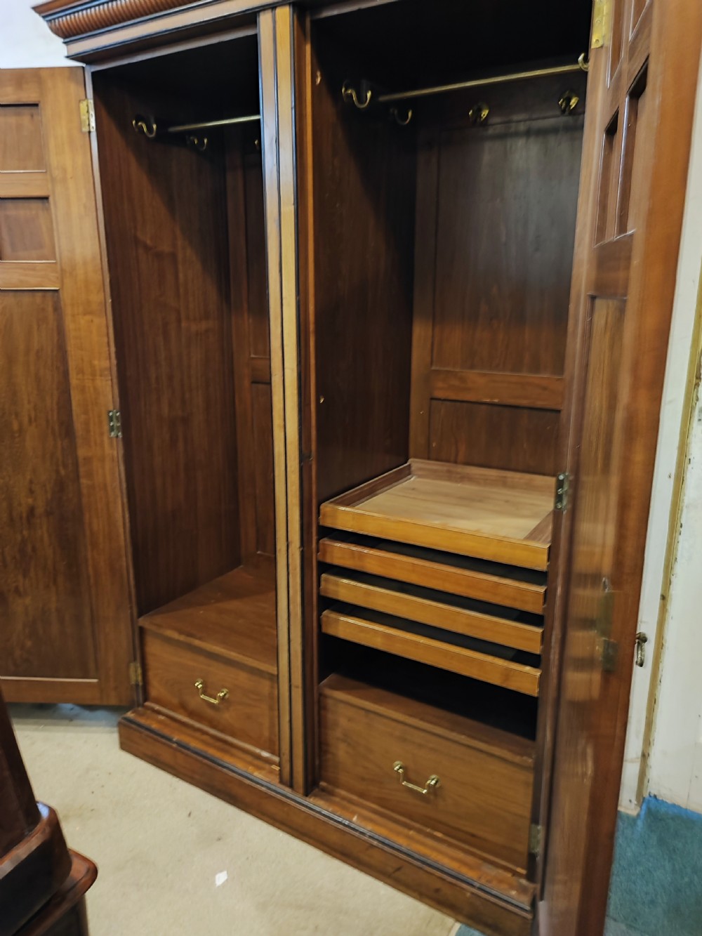 Superb Victorian arts and crafts  2 door wardrobe. Attr to Gillows  View IV