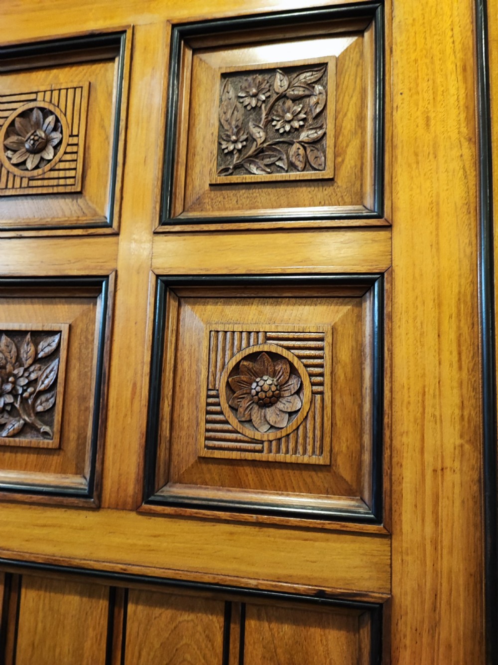 Superb Victorian arts and crafts  2 door wardrobe. Attr to Gillows  View IX
