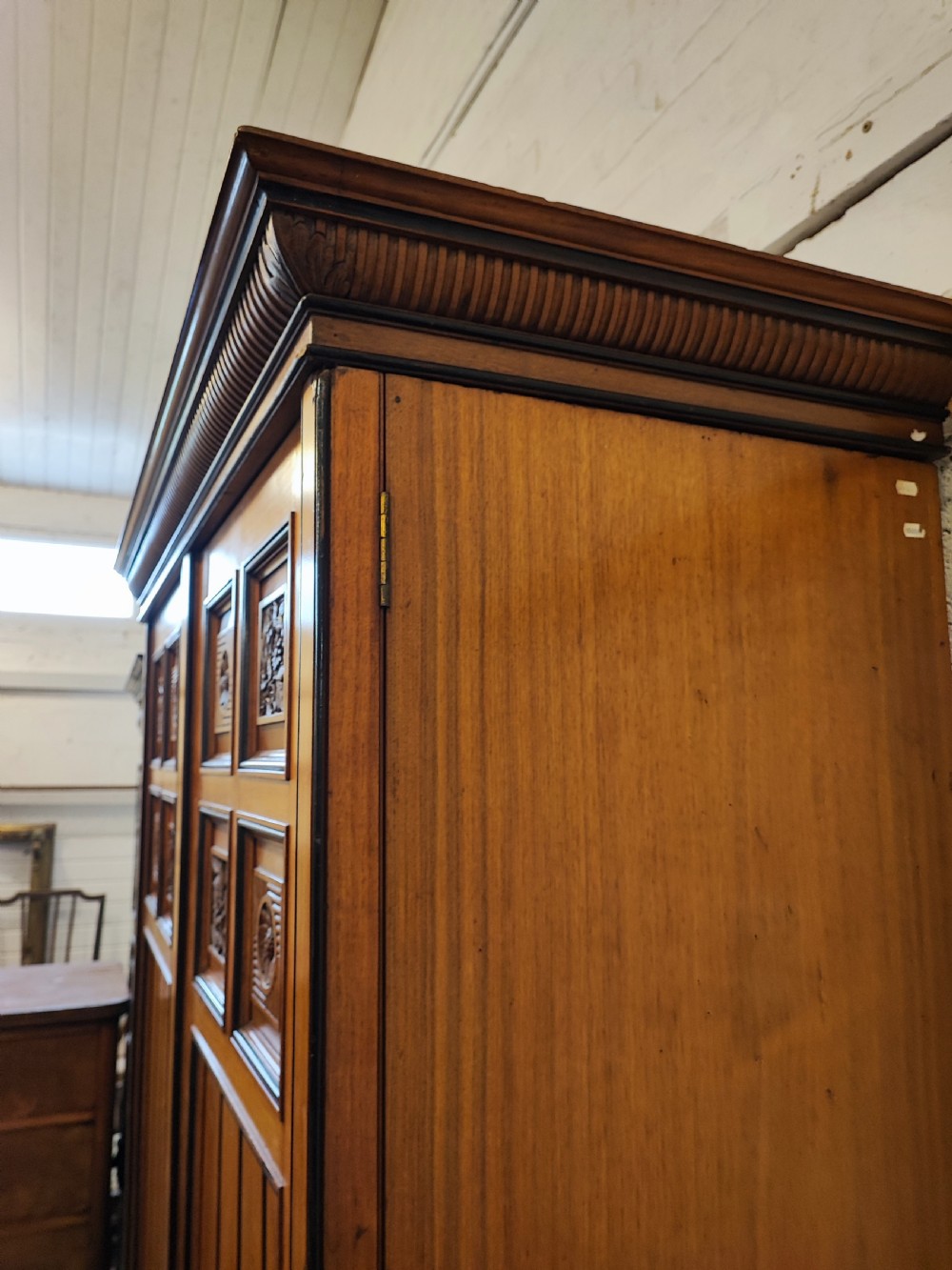 Superb Victorian arts and crafts  2 door wardrobe. Attr to Gillows  View X