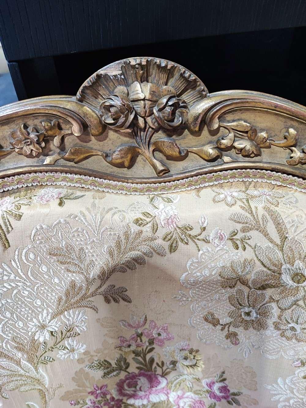 Superb pair of carved giltwood French armchairs. View IV