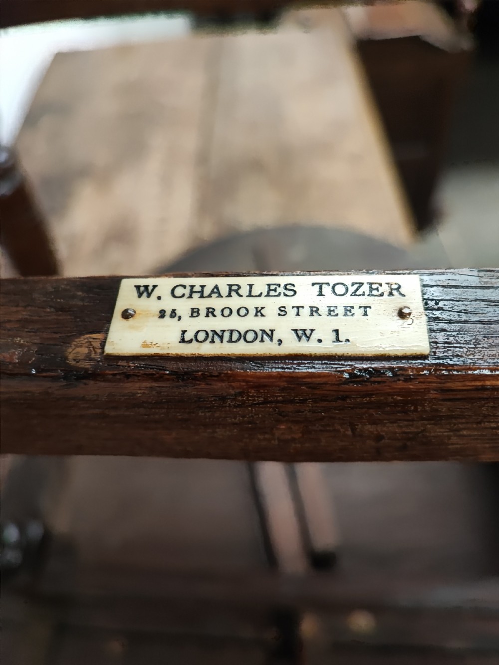 Antique oak drop flap coffee table. View II