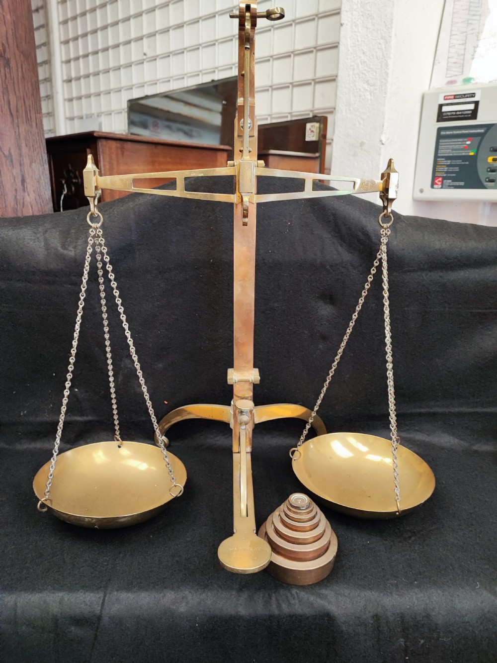 19c set of brass scales. 