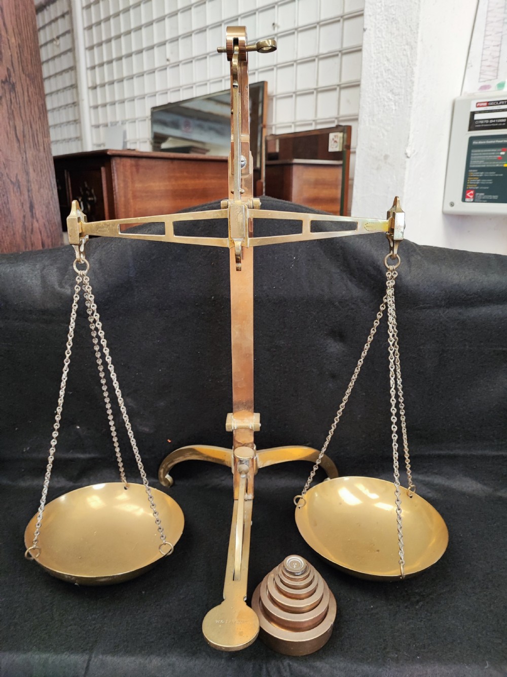 19c set of brass scales.  View V