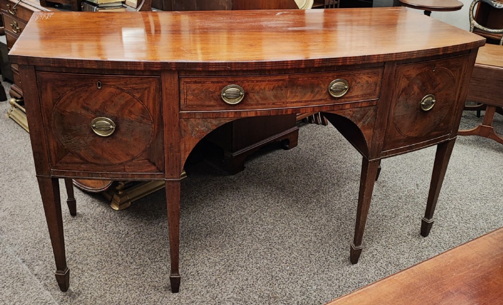 Georgian bow front inlaid sideboard View VII