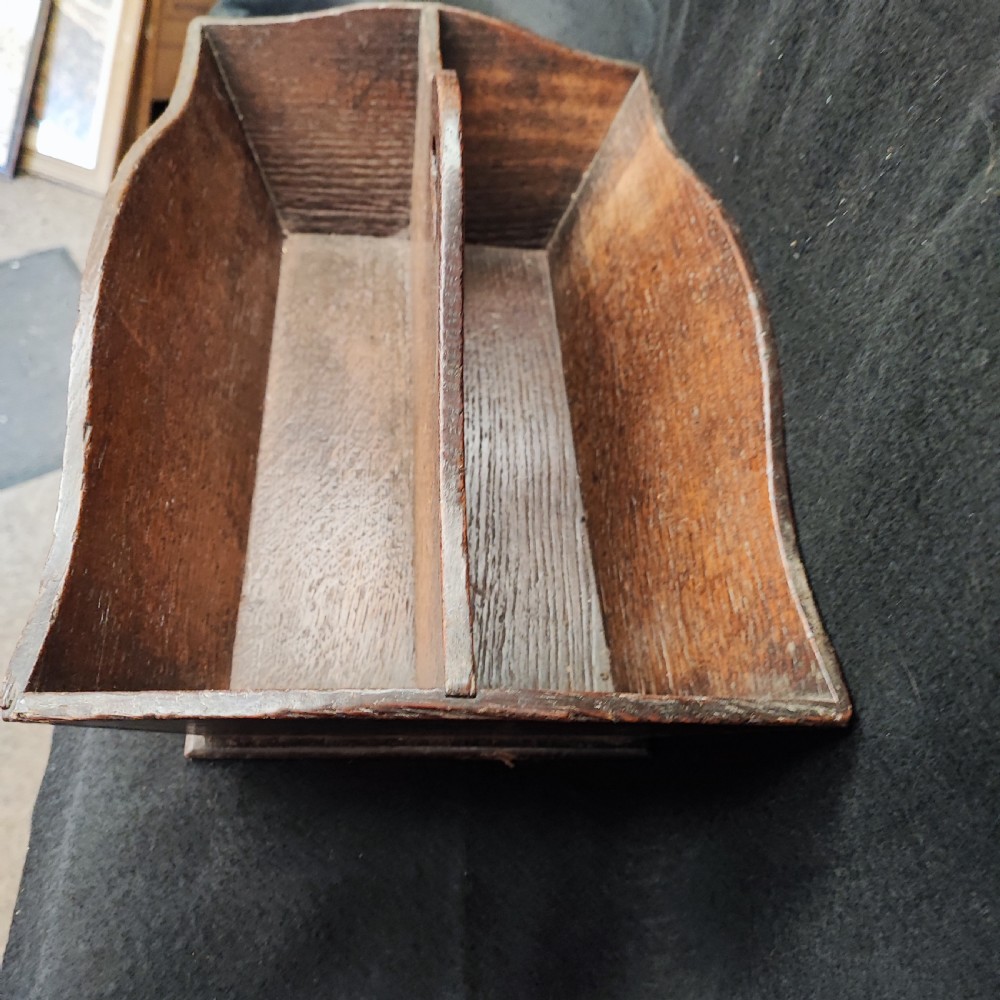 Georgian oak cutlery tray View III