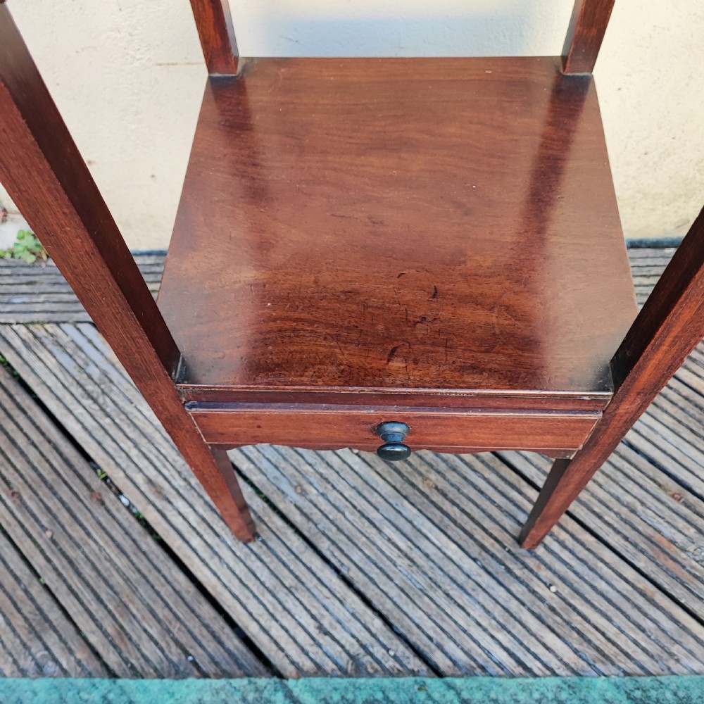 Georgian mahogany bedside table or lamp table View II