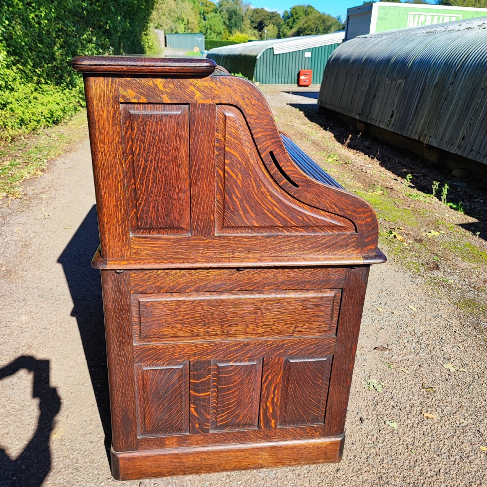 Superb antique oak rolltop desk  View IX