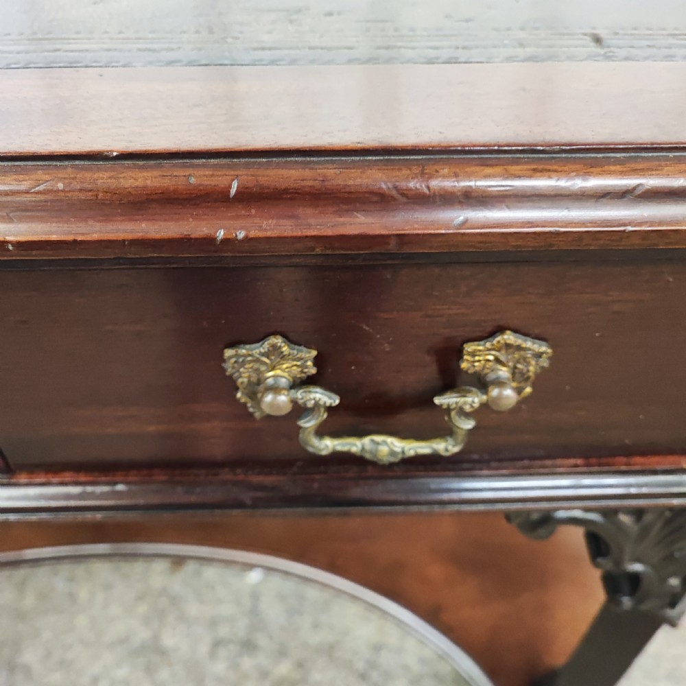 Superb19c carved mahogany writing table View XI