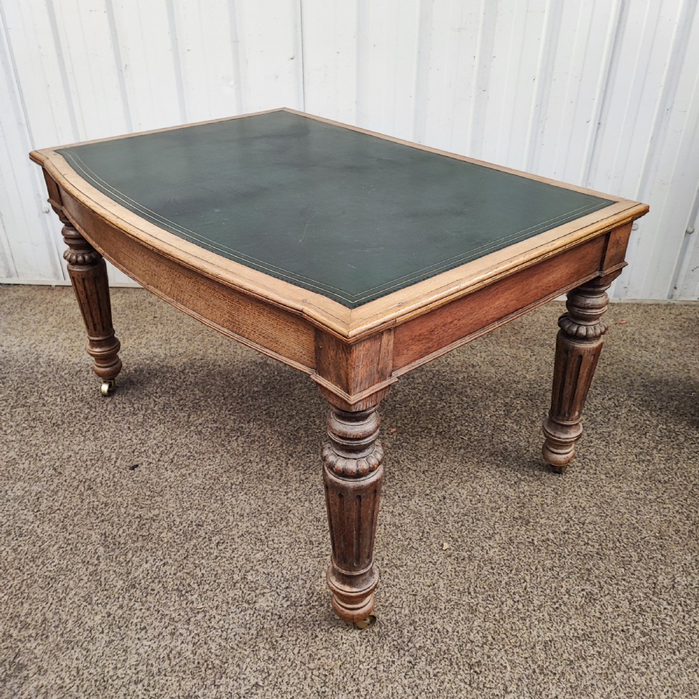 19c bleached oak library table 