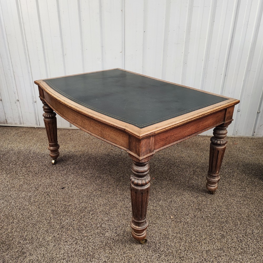 19c bleached oak library table  View II