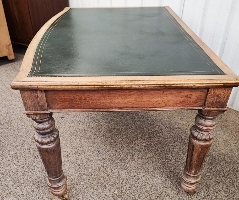 19c bleached oak library table  View VI