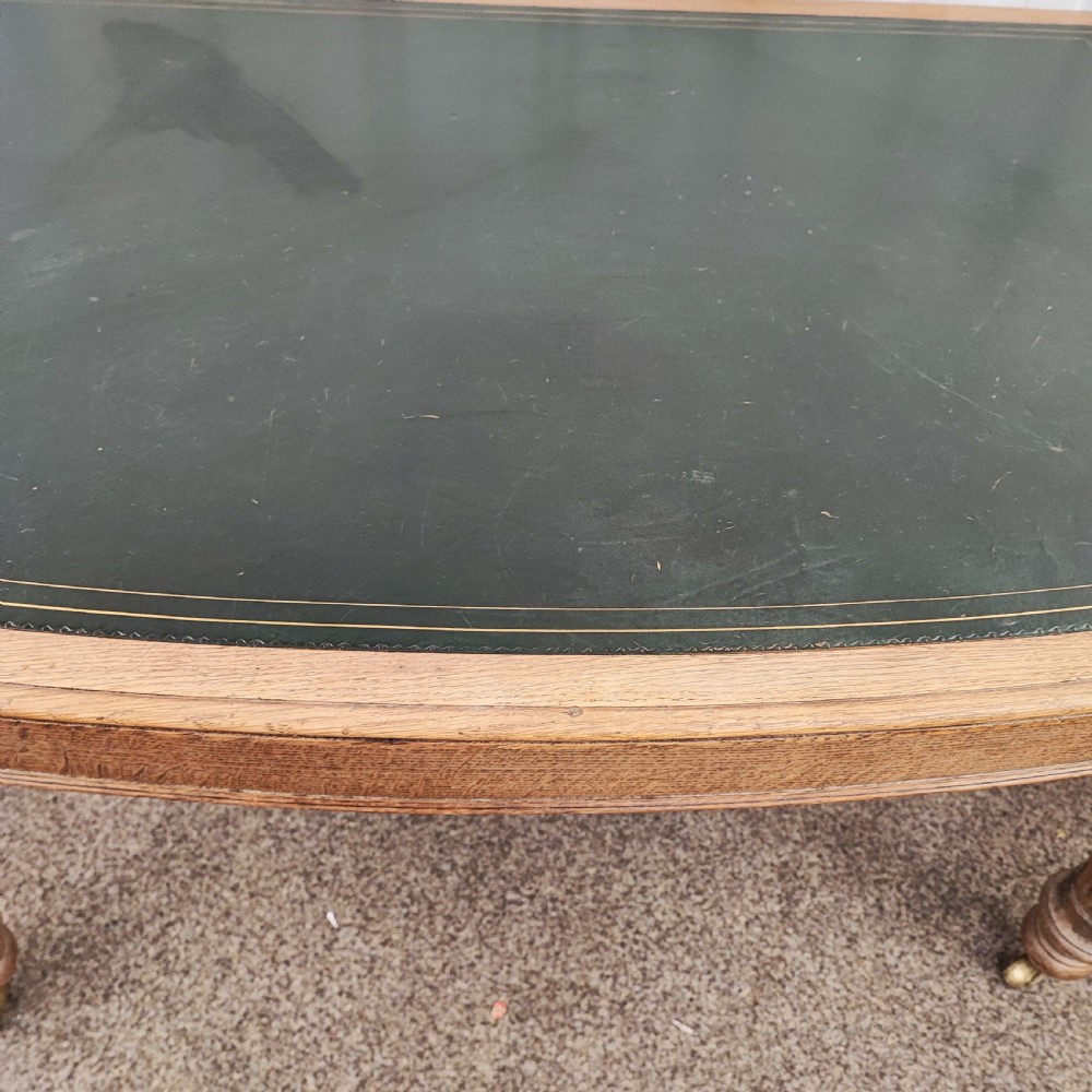 19c bleached oak library table  View VIII