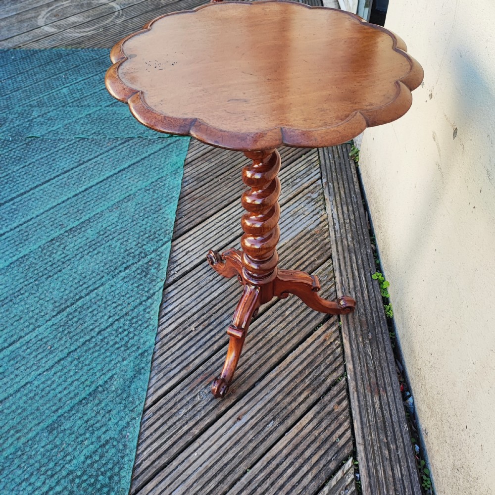 Quality mahogany tripod wine or lamp table View V