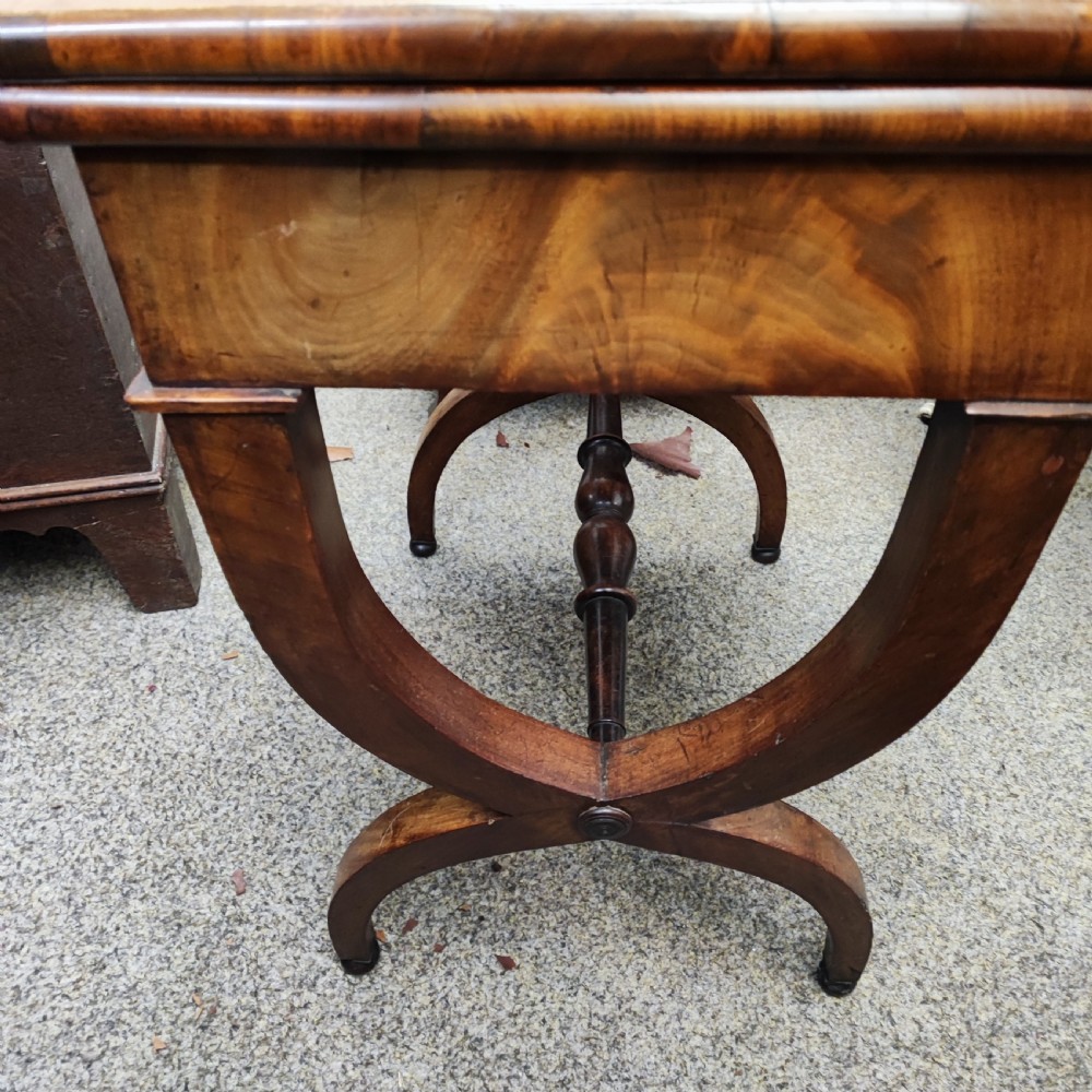 Antique small french charlesx mahogany lamp card table  View III