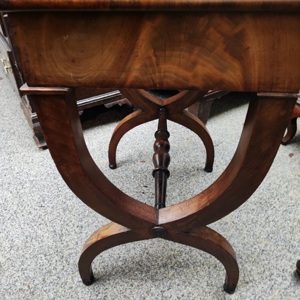 Antique small french charlesx mahogany lamp card table  View VIII