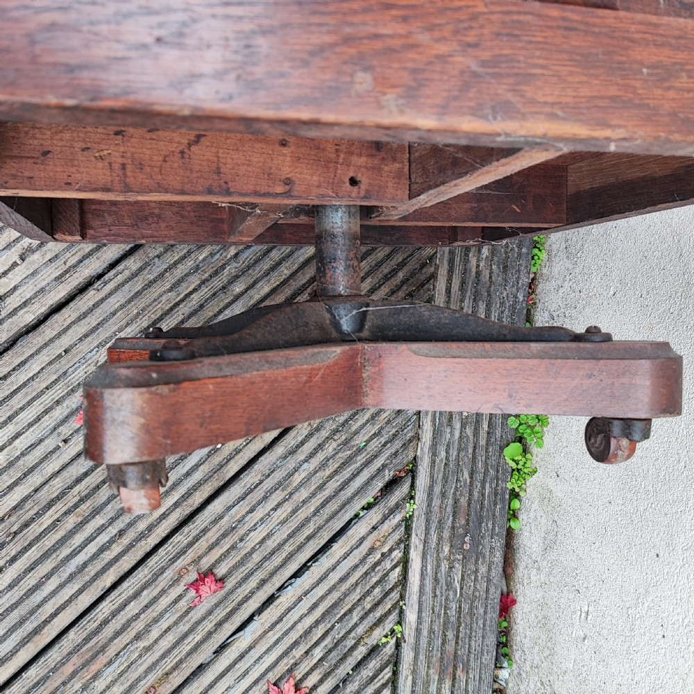 Fine Edwardian oak revolving bookcase View VII